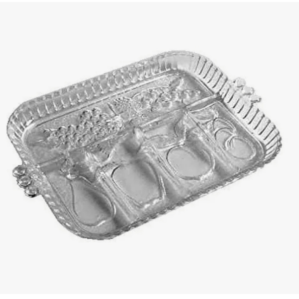 INDIANA GLASS VINTAGE CRYSTAL HAPPENINGS 5-PART RELISH TRAY #3678 NEW OPEN BOX
